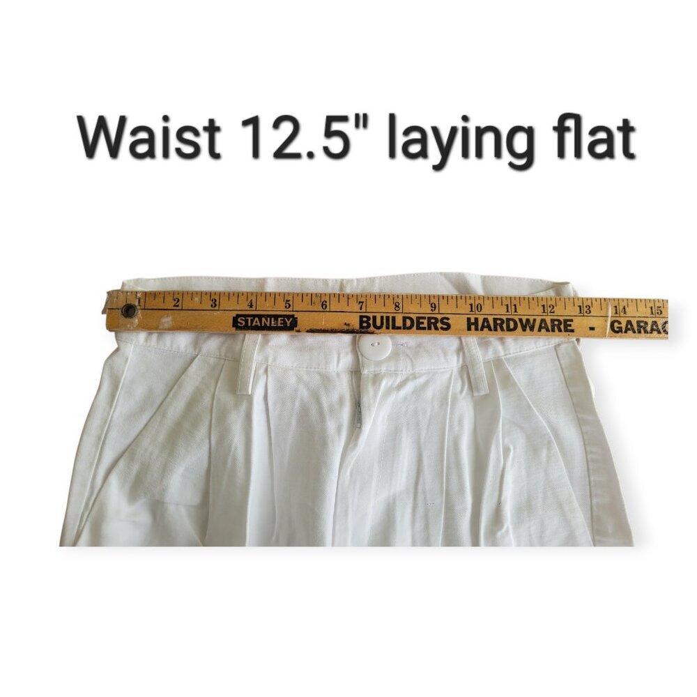 White Wide Leg NONchalant Pants XS | High-Waist Summer Vacation Trousers - Picture 10 of 14